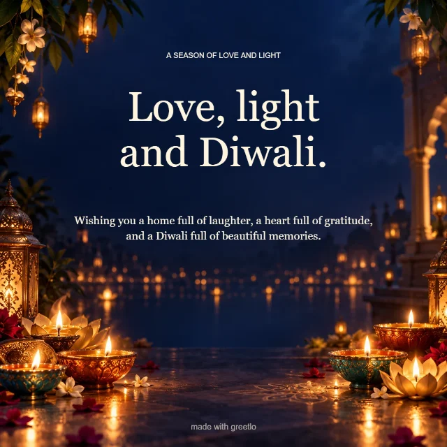 An enchanted Diwali: Love, light and Diwali.