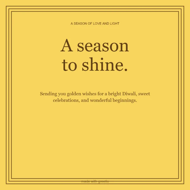 Golden Diwali: A season to shine.
