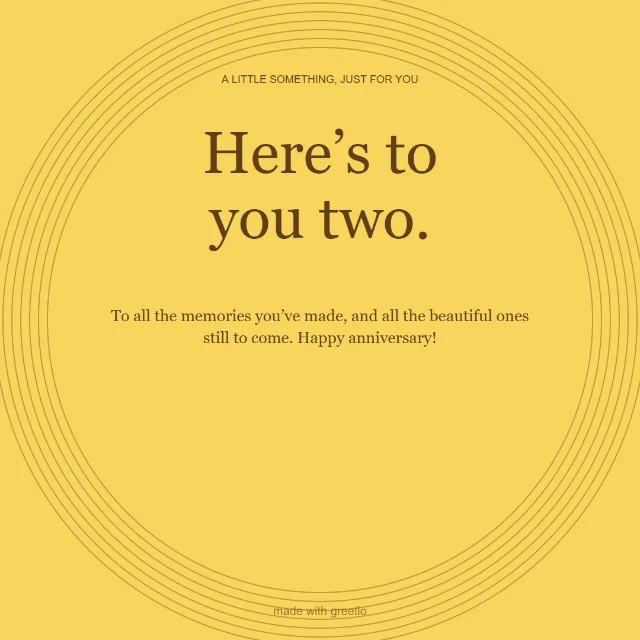 Anniversary · A beautiful chapter: Here’s to you two.